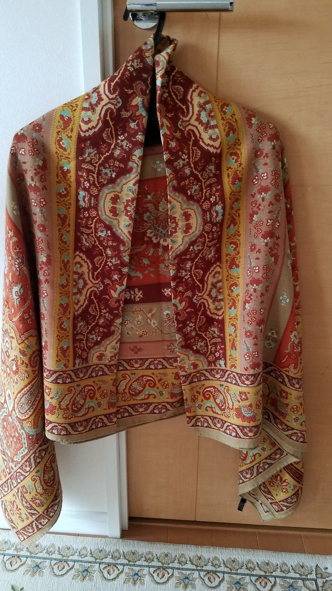 ETRO エトロ ストール ウールシルク 大判 キレイ目 生地 sitk
