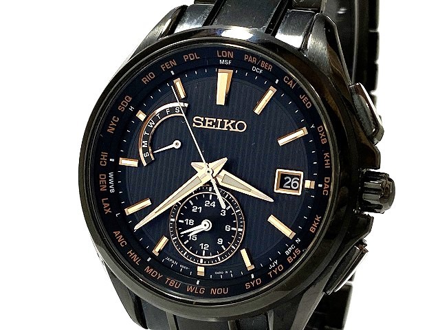 中古 駆動OK SEIKO セイコー ブライツ ワールドタイム 8B63-0AV0 