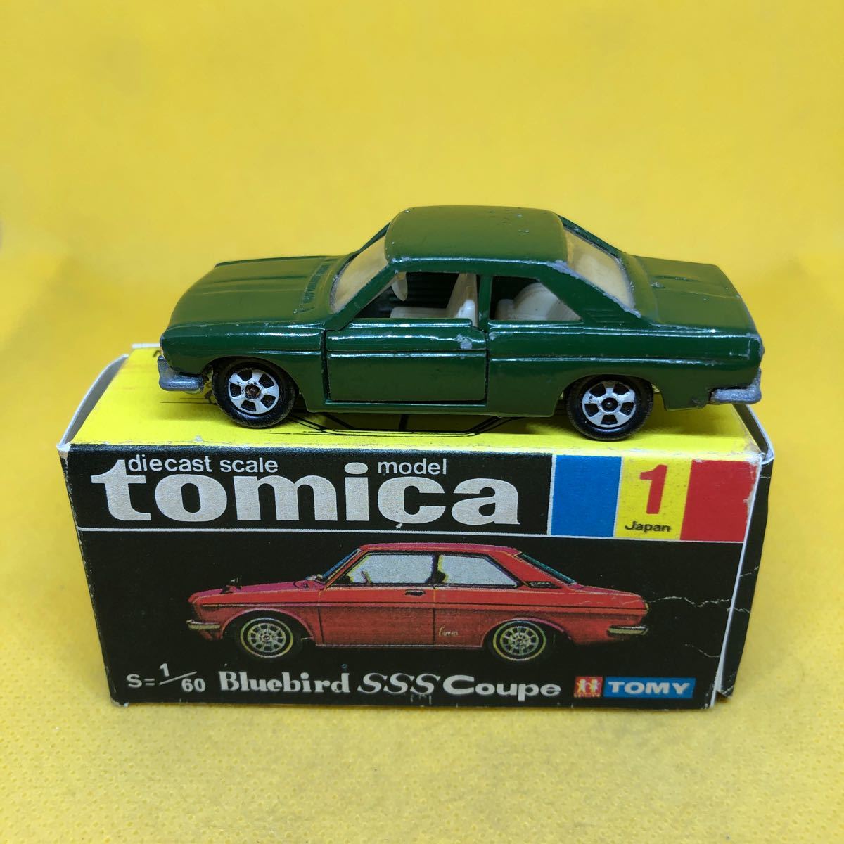 トミカ 日本製 黒箱 1 ブルーバード SSSクーペ 1Aホイール 当時物 絶版
