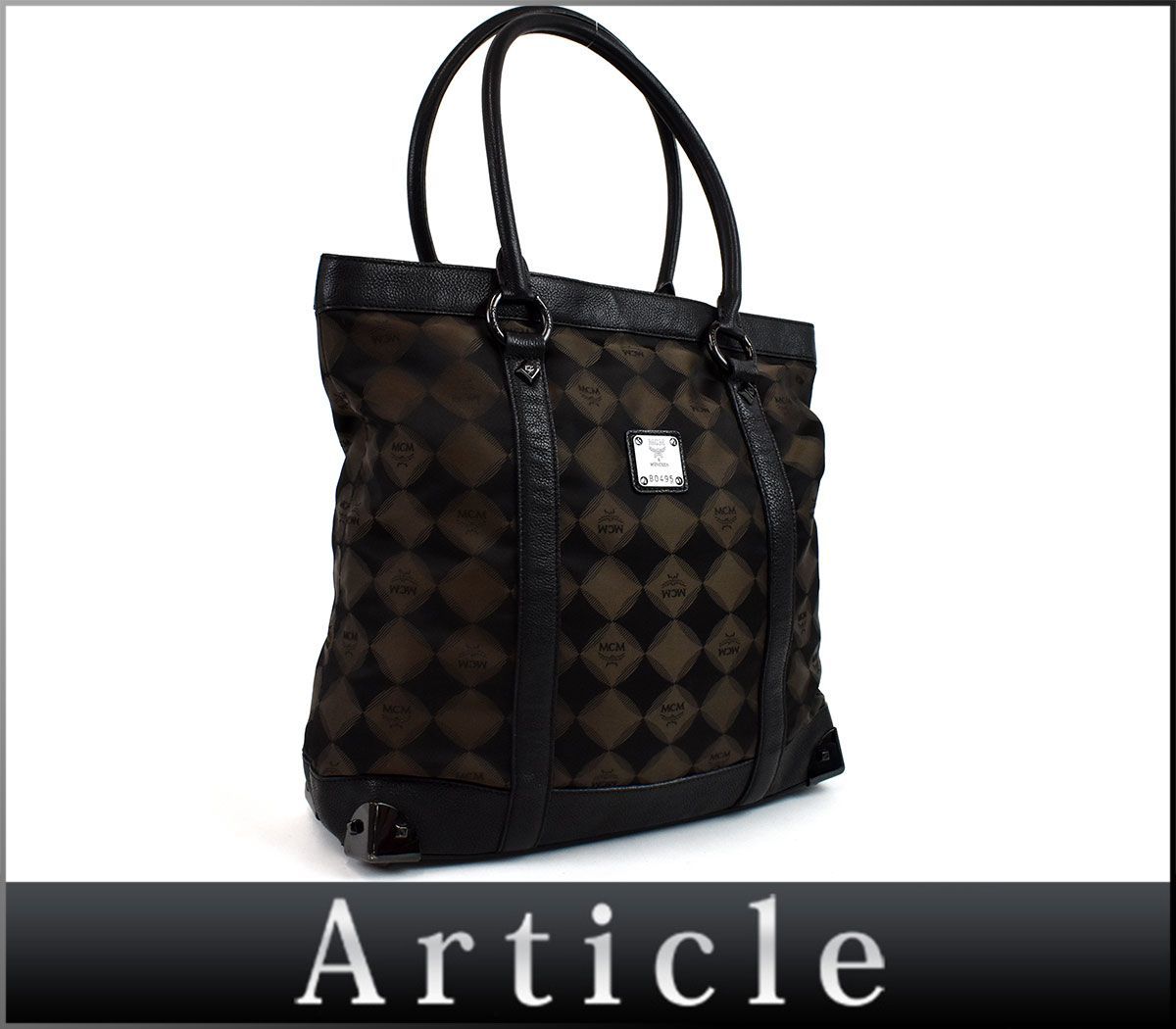 美品 エムシーエム MCM ヴィセトス ロゴグラム 2way ミニ ボストン 