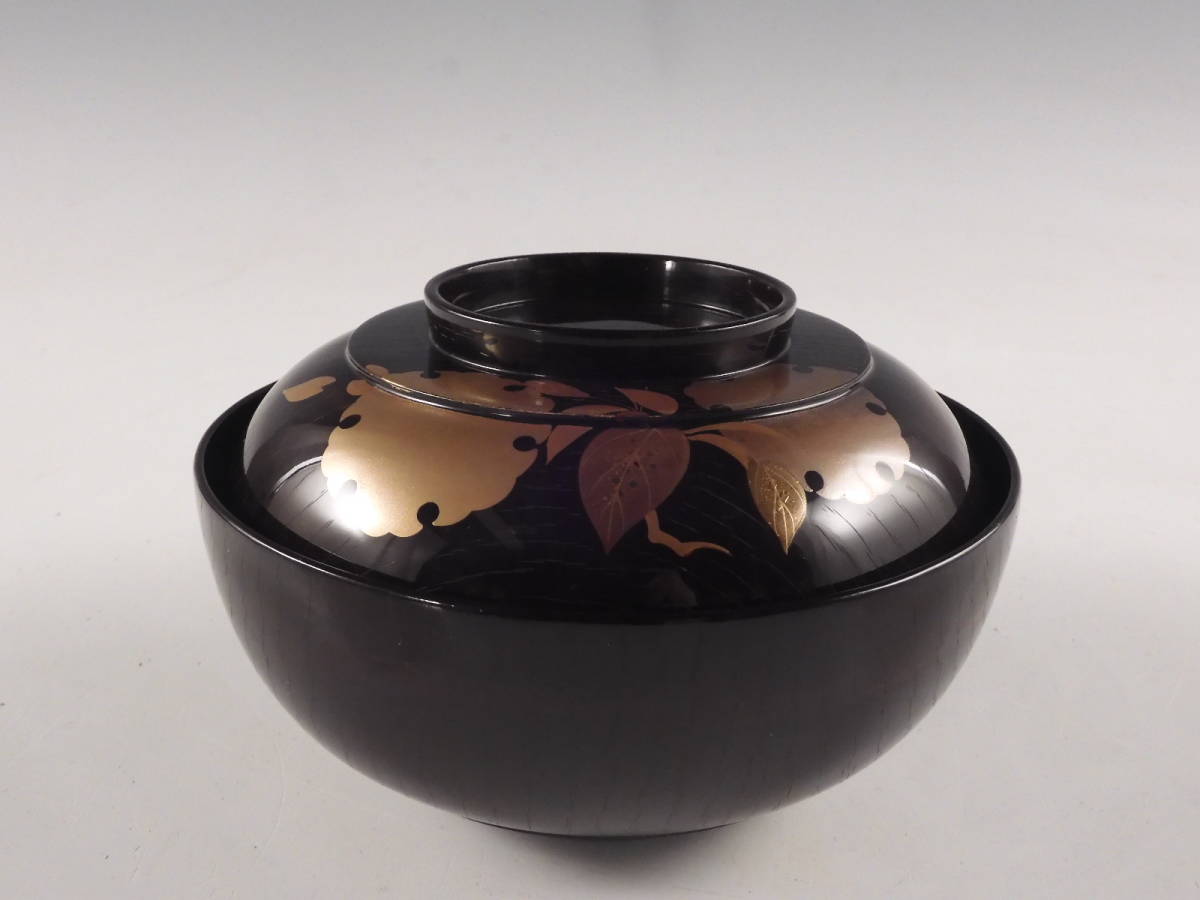 ◇堂◇輪島 本金蒔絵 花草文 木製 椀 5客 茶懐石 無傷