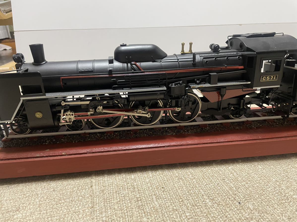 C571 蒸気機関車 模型モデル ケース付き ガラスケース全長約 76cm