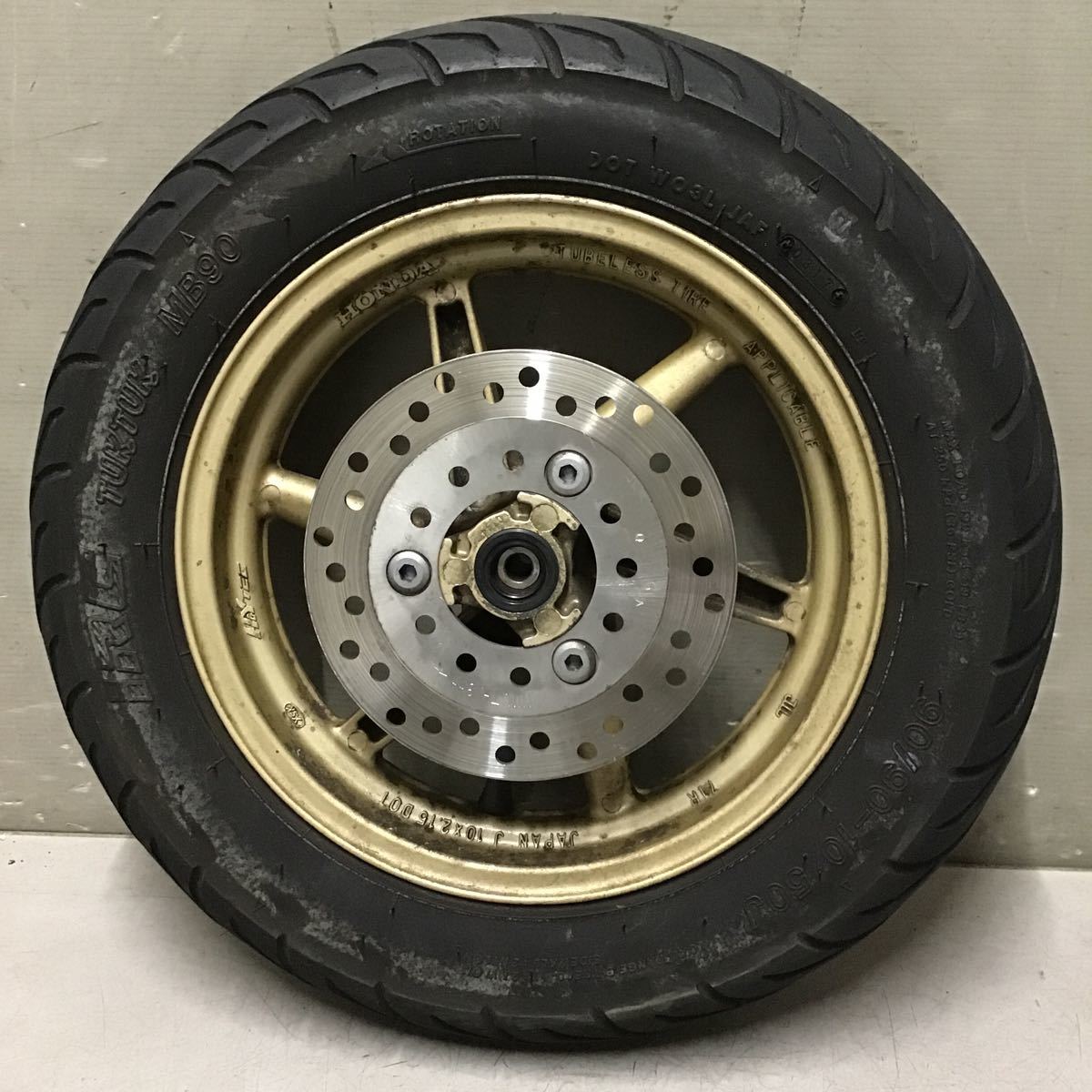 t4-9 ホンダ ディオ DIO Z4 AF57 フロントホイール　タイヤ　セット　純正部品 動作確認済み