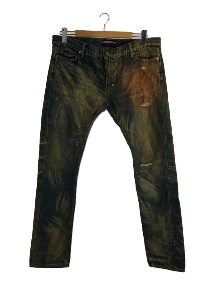 SWAGGER◆PRIDE DENIM/プライドデニム/ストレートパンツ/34/デニム/BLU/ダメージ加工