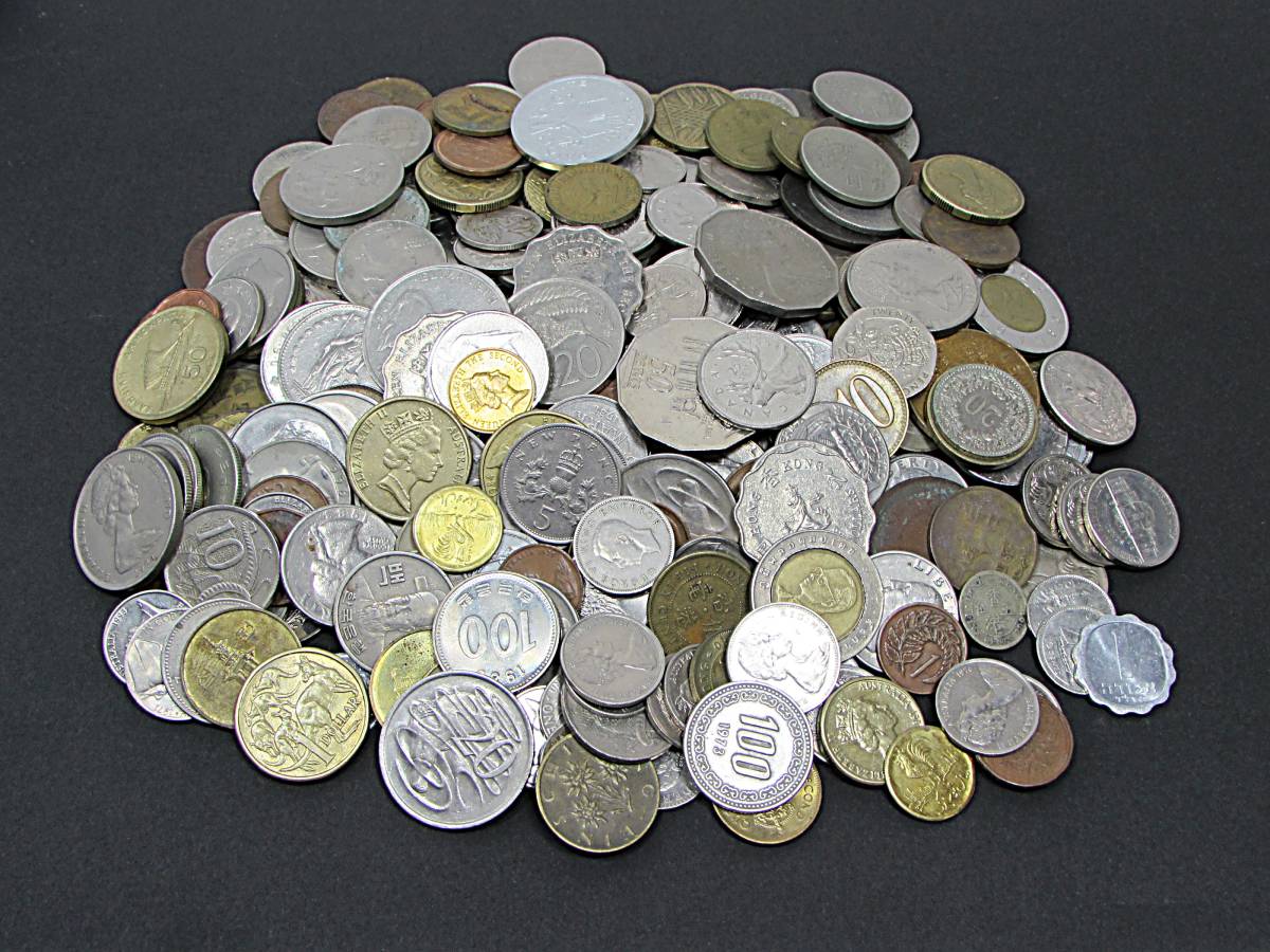 世界のコイン】 貨幣 旧貨幣 まとめて約１５００ｇ カナダ ニュージーランド 香港 等 Yahoo!オークション