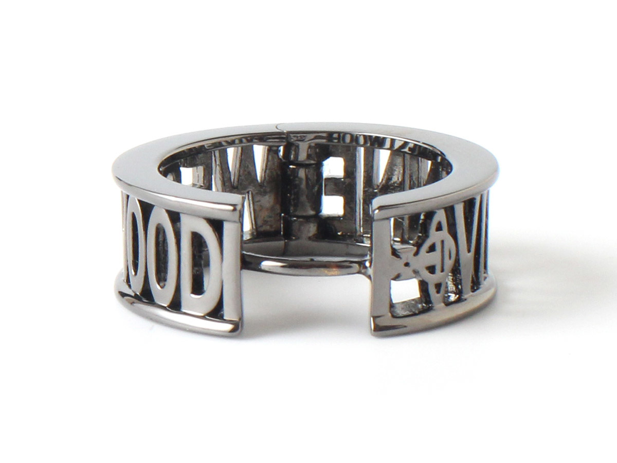 N13422 美品 Vivienne Westwood ヴィヴィアンウエストウッド ピアス 片耳のみ フープ ロゴ オーブ 刻印 シルバーカラー 箱付き 保管袋付