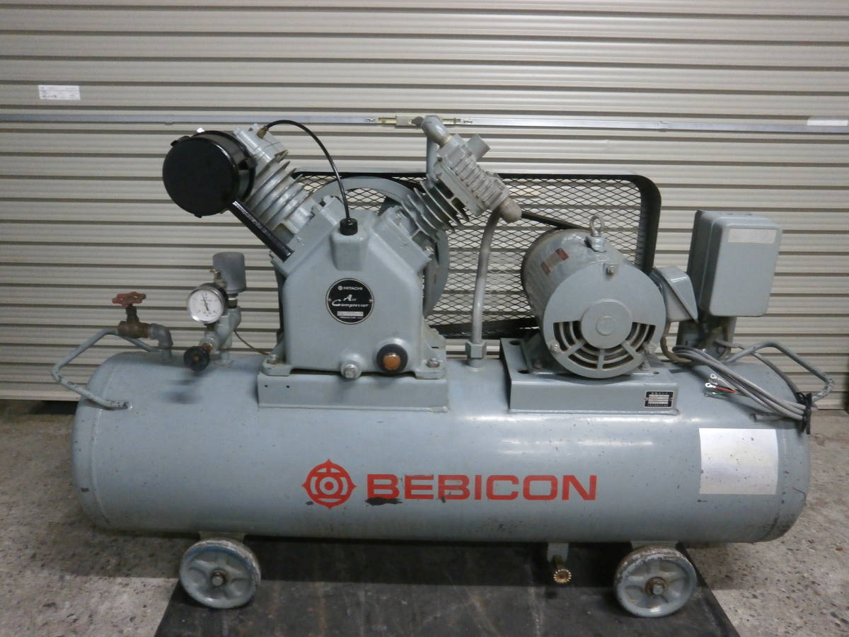 日立　 3.7P-9.5T　200V3相　3.7kw　エアーコンプレッサー（C471）