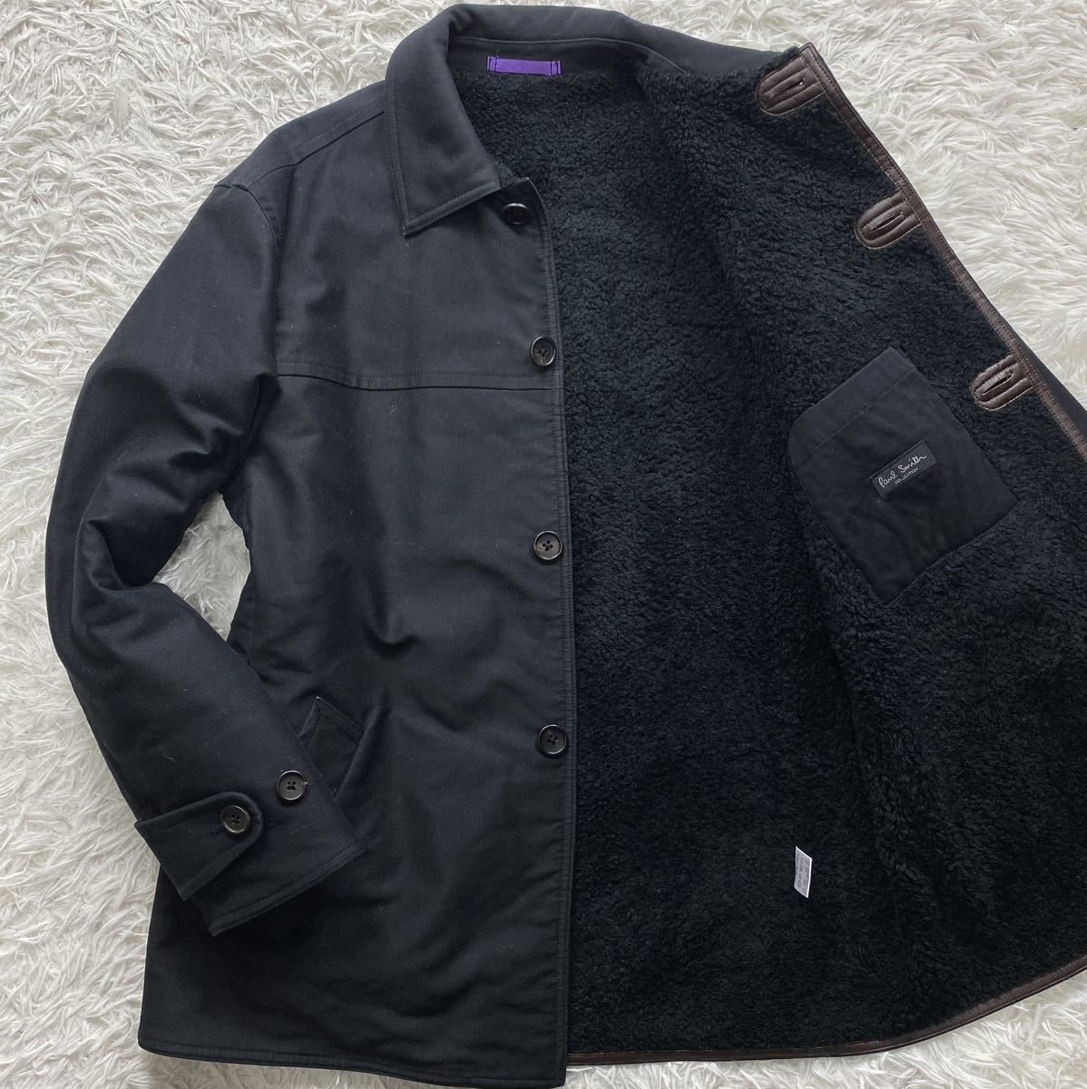 希少Paul Smith ダークグレーステンカラーコート ウール混紡 ステン 