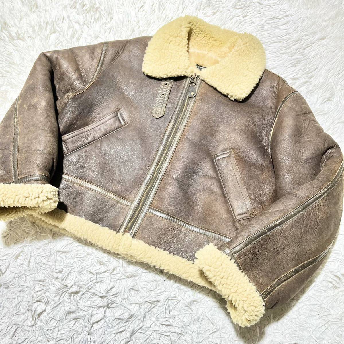 圧倒的存在感 CHARLES 漢の戦闘服 リアルムートン B-3 ジャケット 