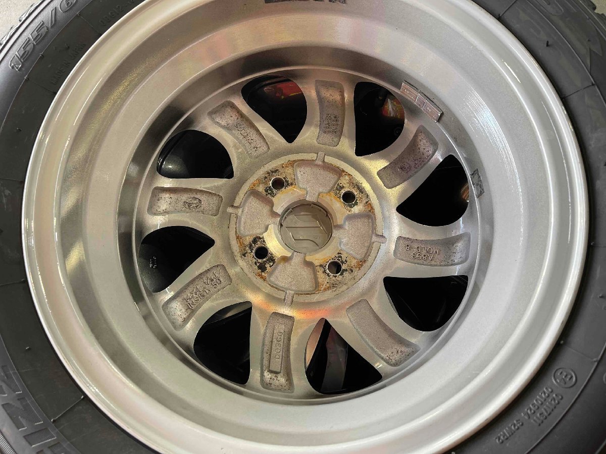 中古 スズキ純正 ホイール + 新品 TOYOオブザーブGIZ2 155/65R14 2023