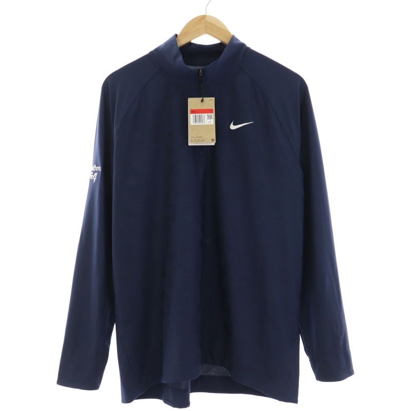 ナイキ NIKE GOLF 23SS MALBON Dri-FIT ADV Tour ゴルフウェア プルオーバージャケット ハーフジップ L 紺 ネイビー DR5281-410