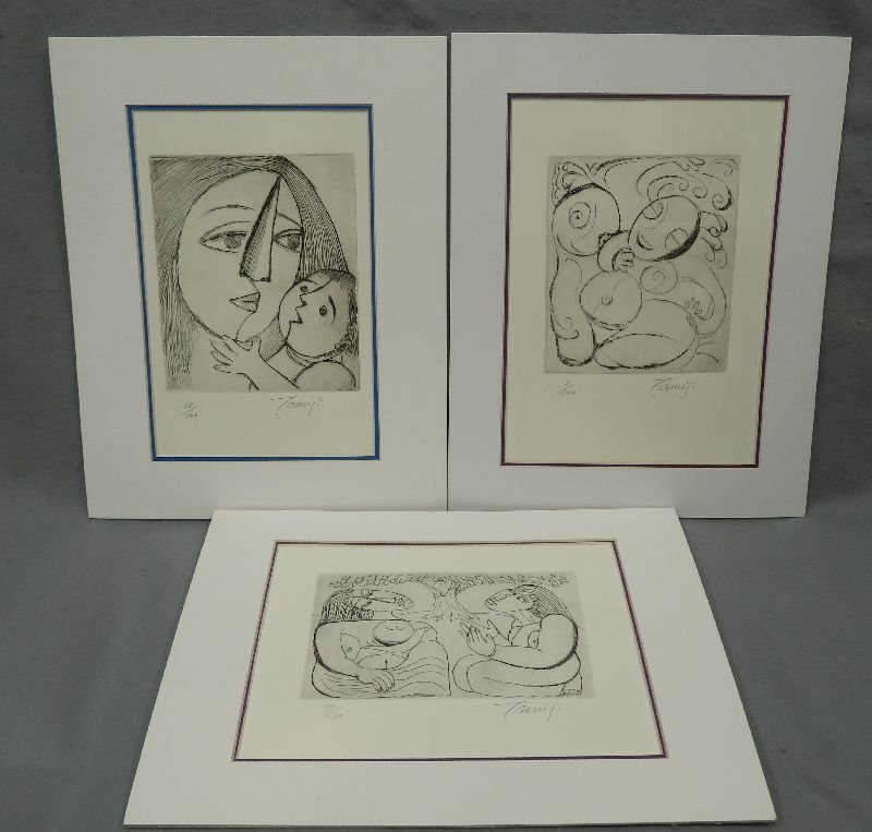 北川民雄「母子像」銅版画に手彩色 【こもれび】 銅版画○ 北川民次 『