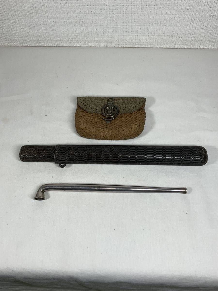 喫煙具 煙草入れ 純銀煙管 喫煙具 キセル 煙管 現状品 茶道具 金属工芸