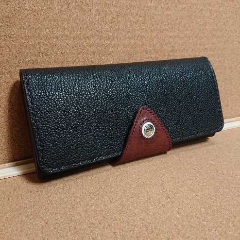 週末特価！最終価格！GRANT 黒桟革KUROZANレザー 長財布箱付きグラント 激レア品】【未使用品】GRANT グラント KUROZAN 姫路 黒桟革 二つ折り 長