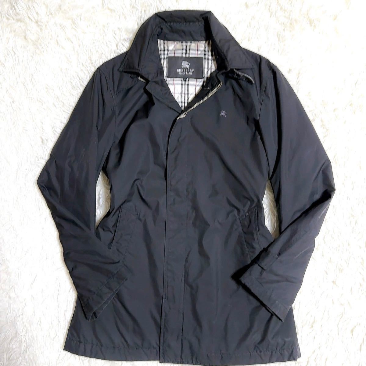 BLACK ステンカラーコート BURBERRY ⁄ LABEL ノバチェック ステン