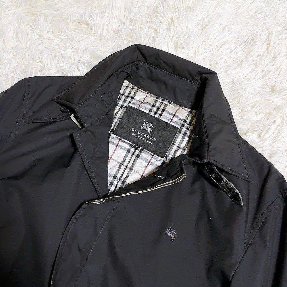 BLACK ステンカラーコート BURBERRY ⁄ LABEL ノバチェック ステン
