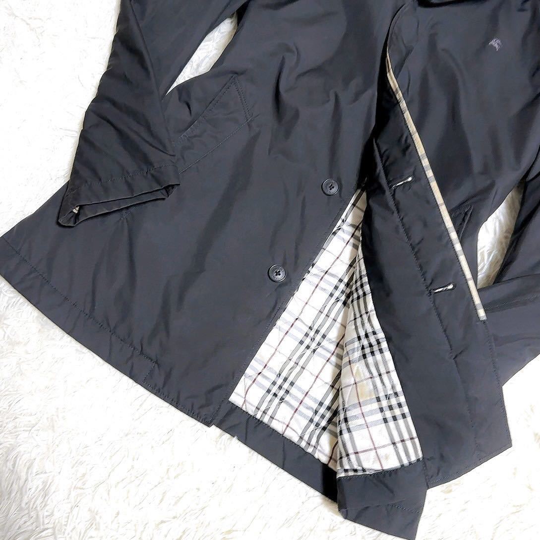 BLACK ステンカラーコート BURBERRY ⁄ LABEL ノバチェック ステン