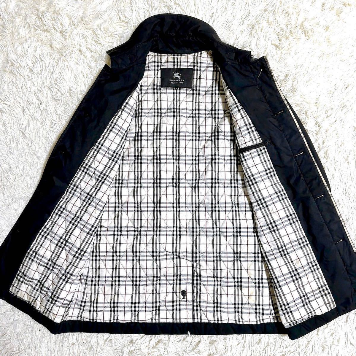BLACK ステンカラーコート BURBERRY ⁄ LABEL ノバチェック ステン
