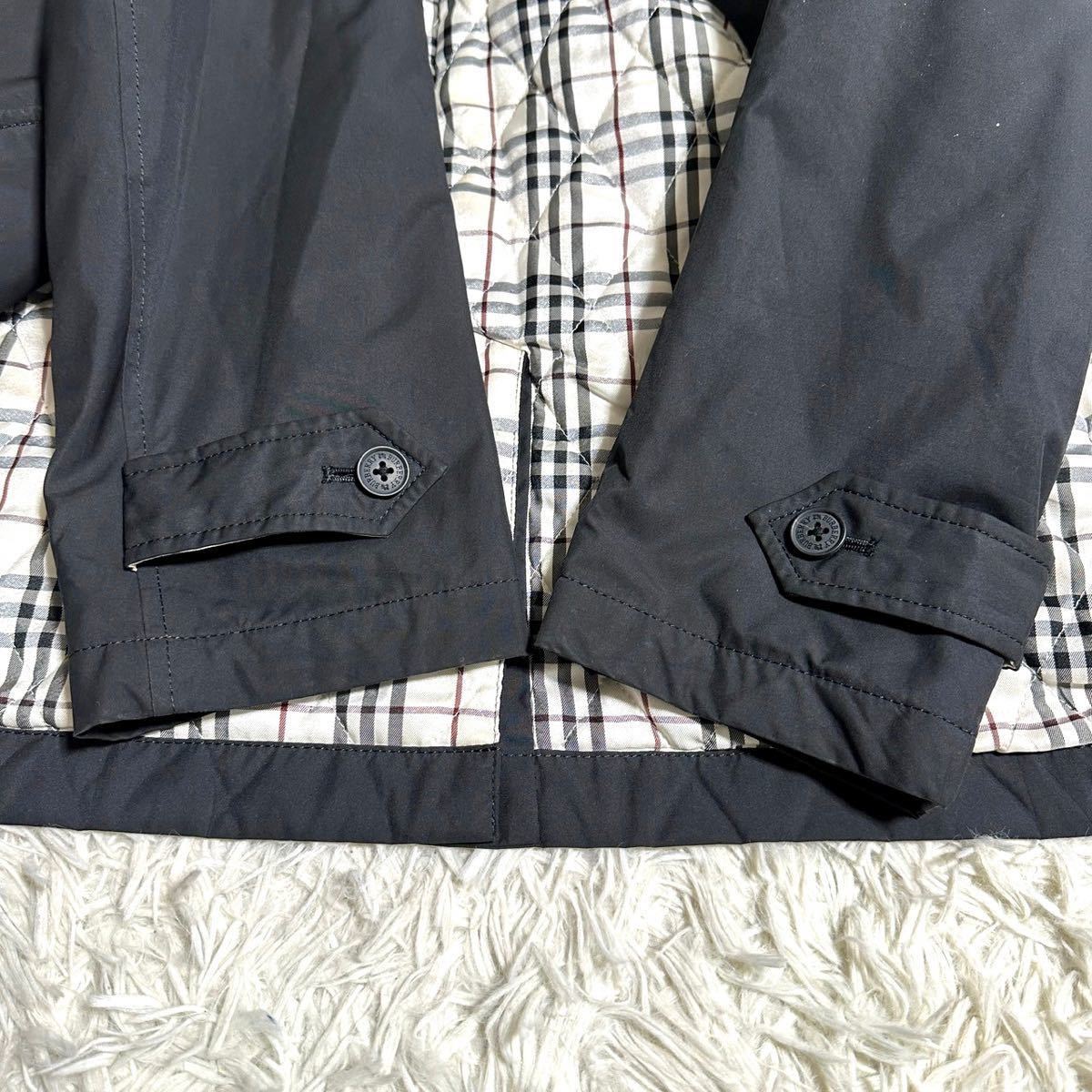 BLACK ステンカラーコート BURBERRY ⁄ LABEL ノバチェック ステン
