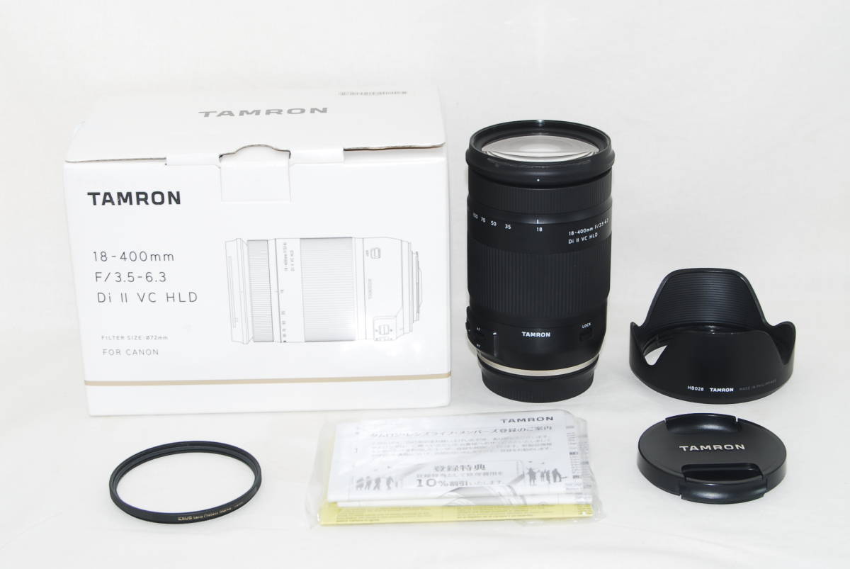 ★良品★TAMRON タムロン 高倍率ズームレンズ 18-400mm F3.5-6.3 DiII VC HLD CANON キヤノン用 APS-C専用 元箱付き♪