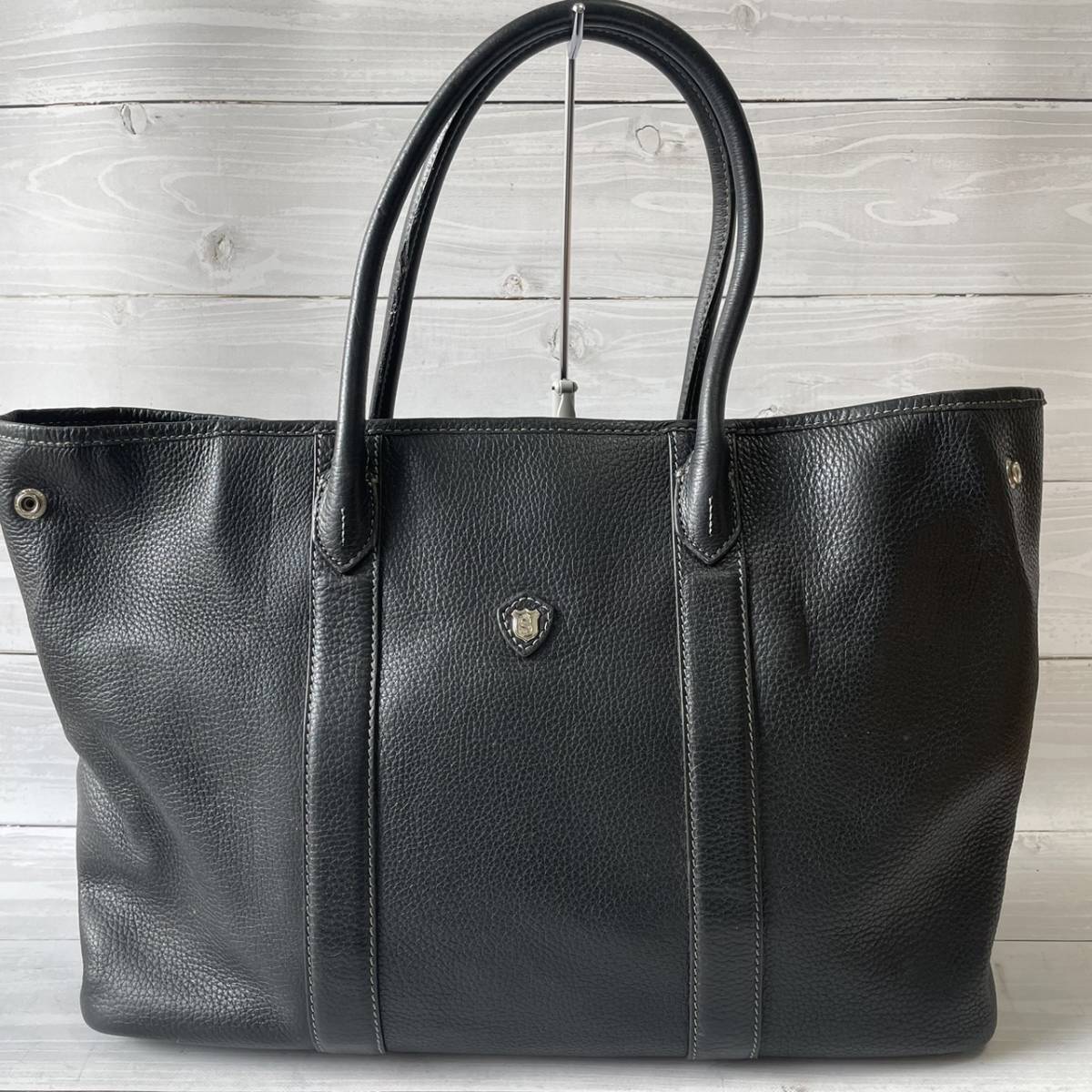 極美品】シップス SHIPS トートバッグ 本革 シュリンクレザー シボ革