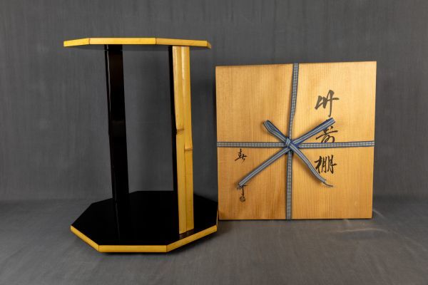 T01-1767 茶道具 棚 卓 竹寿棚 指物師 寿斎 裏千家十五世 鵬雲斎好 