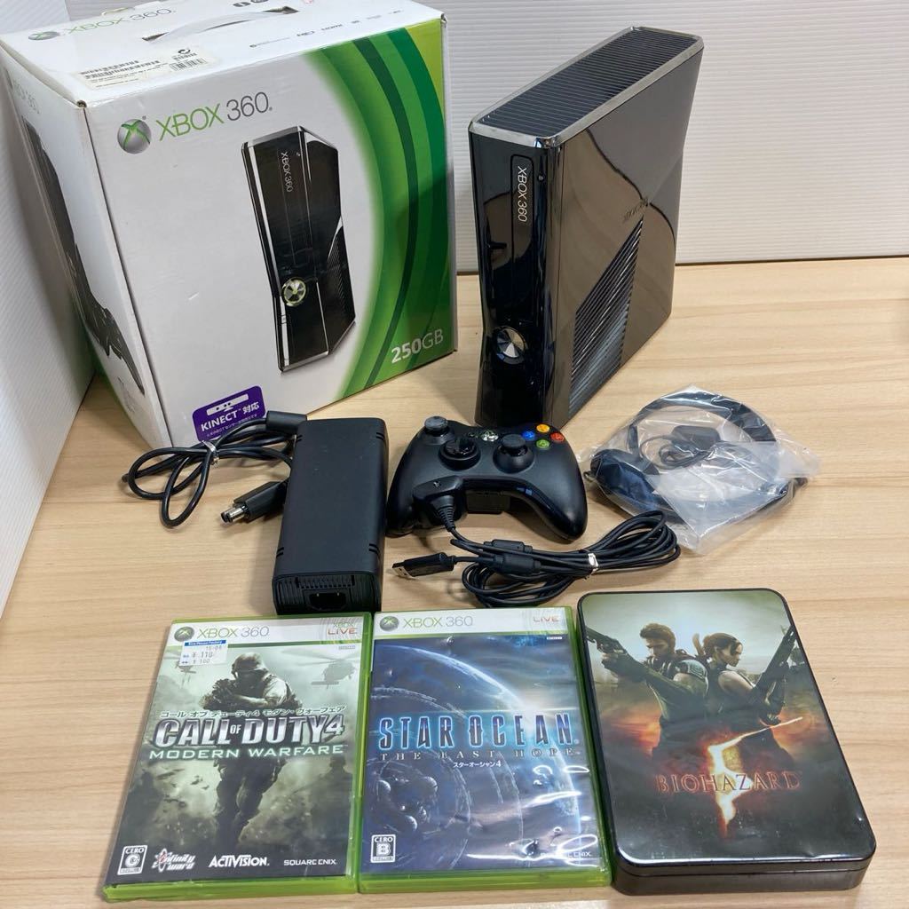 XBOX360S 本体 Model 1439 250GB + スターオーシャン4 等 ソフト3本 