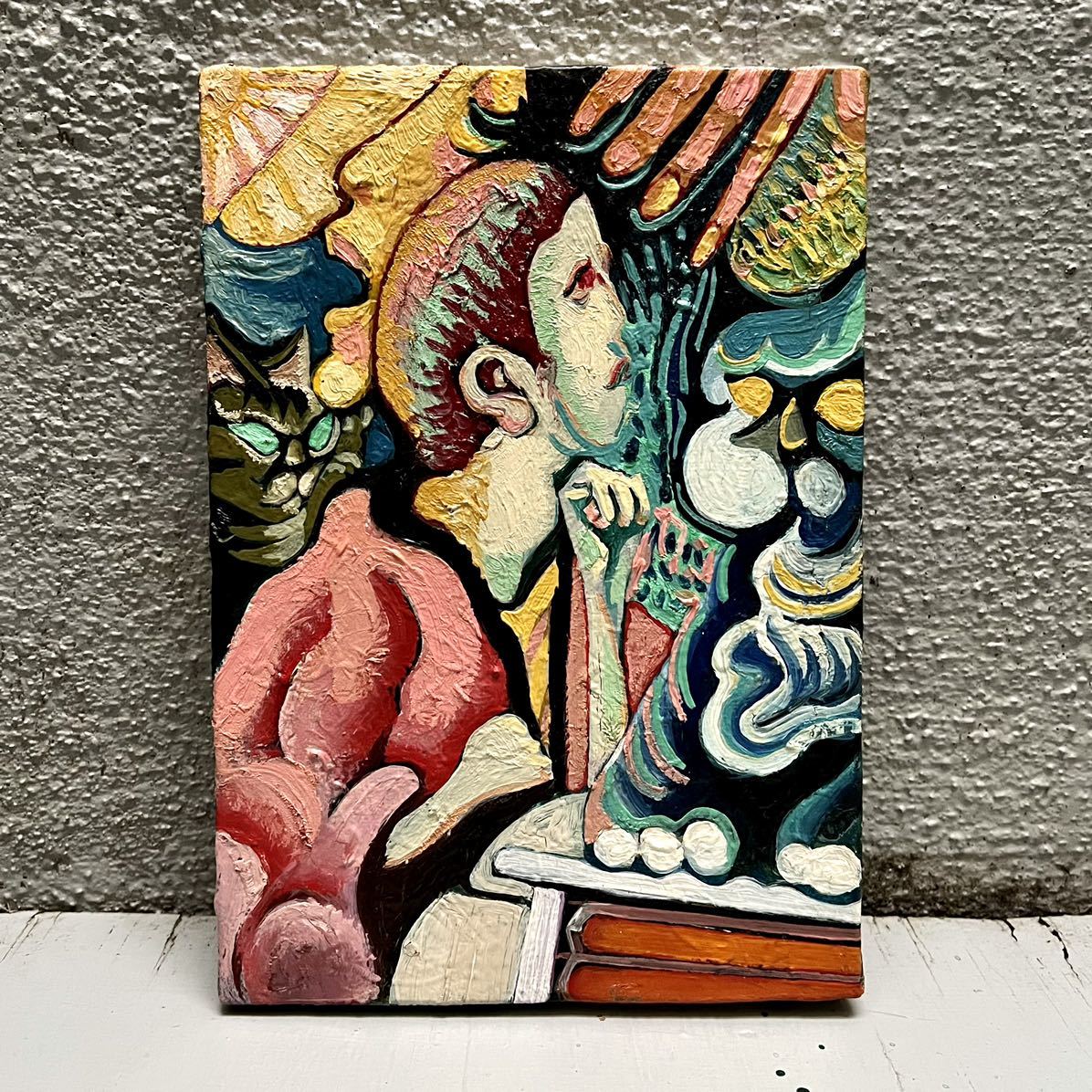 1円スタート / コウヘイ画伯 /林耕平 7/【 MY LIFE 】SM号 227×158mm 油彩 / 絵 / アート / 肖像 /kouheigahaku_1