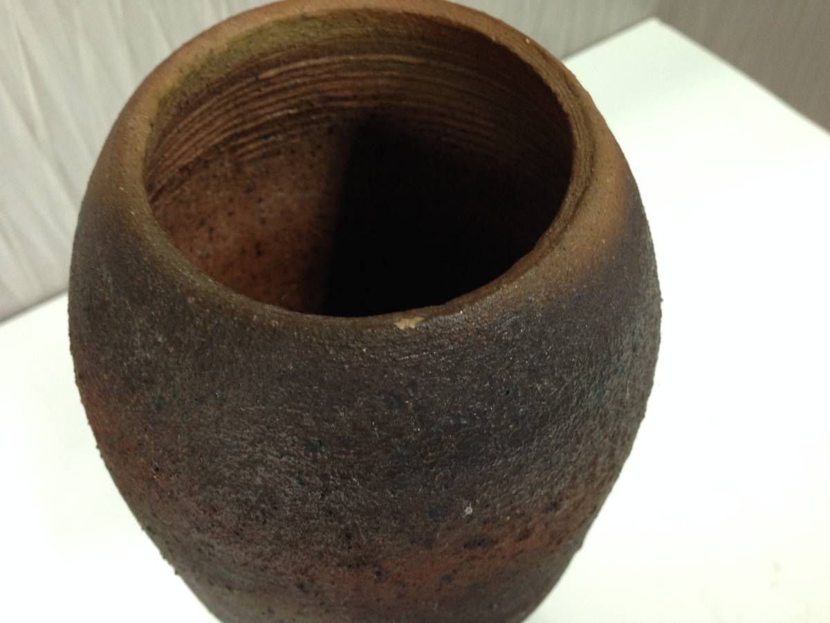 1円 太閤窯 武造 花入 花器 花瓶 備前焼 茶道 華道 共箱入り 骨董 品