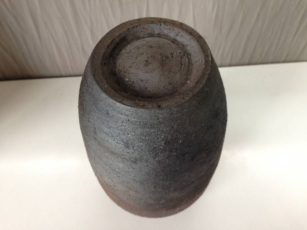 1円 太閤窯 武造 花入 花器 花瓶 備前焼 茶道 華道 共箱入り 骨董 品