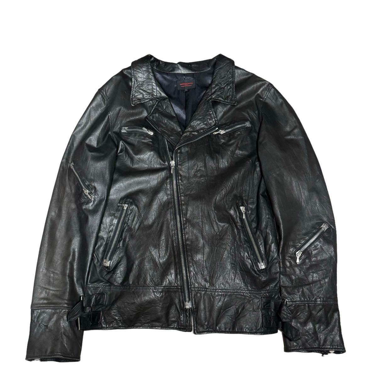 00s rare japanese label EKAM design leather riders jacket Archive ...