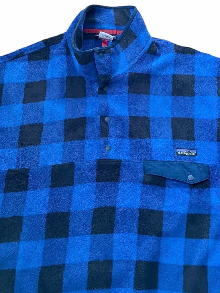 ★★★2014年製 patagonia パタゴニア スナップT 25580 FA14 サイズXL FZAB 青黒 ブロックチェック★★★ Patagonia 2014年 シンチラ Vintage 総柄 ティール