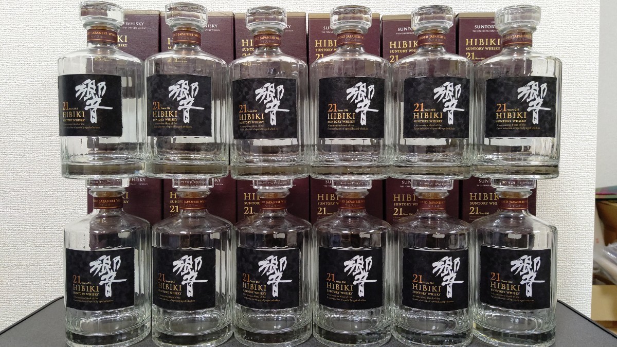QRコード付き】響21年 空瓶+化粧箱12本セット 響21年 SUNTORY