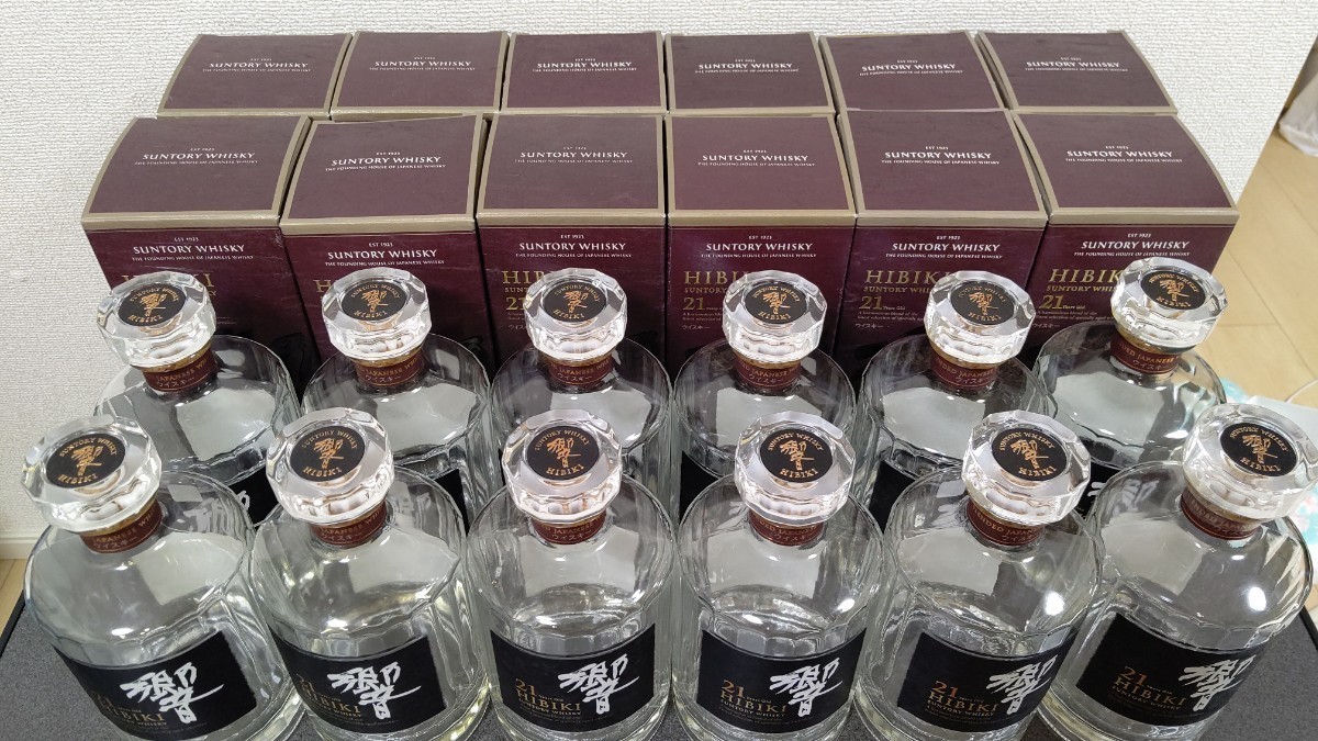 QRコード付き】響21年 空瓶+化粧箱12本セット 響21年 SUNTORY
