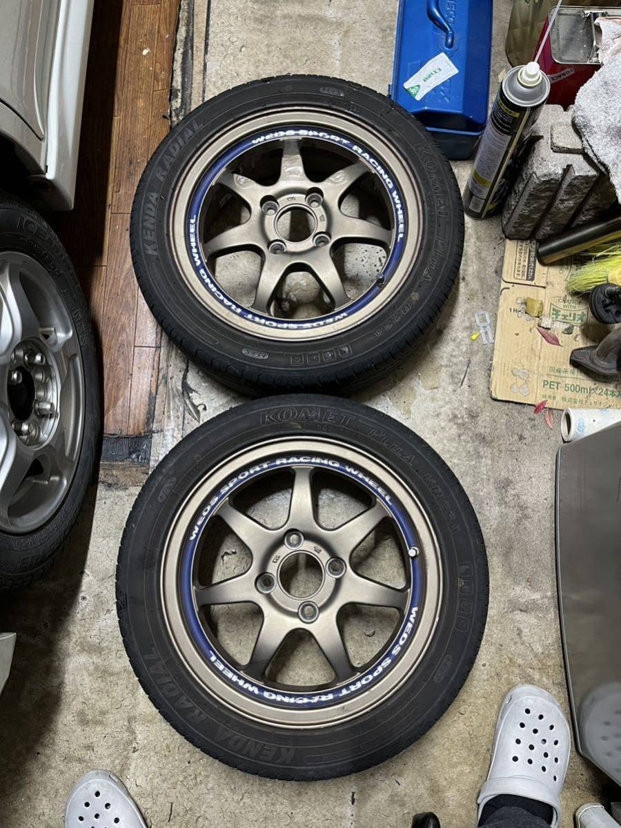 WEDS SA-90 ウェッズ 14インチ 5J ＋43 100 4本バリ山