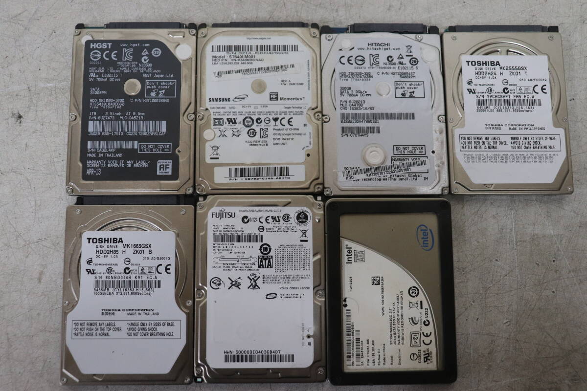 Lot De 7 Disques Durs SATA 2.5" - Capacités 80GB à 640GB - Occasion Testés OK