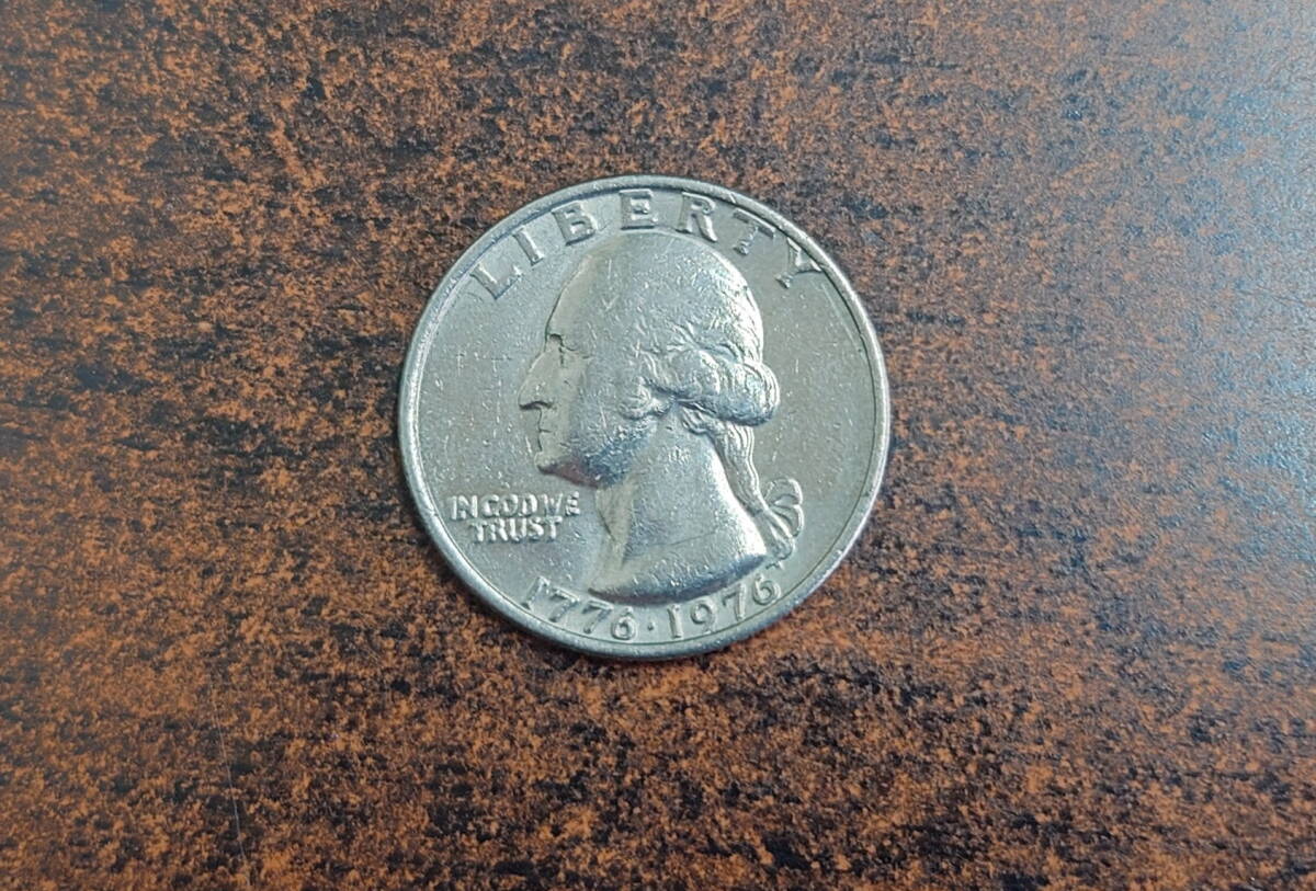 USセント】25セント硬貨 建国200周年記念硬貨 1776-1976 アメリカ