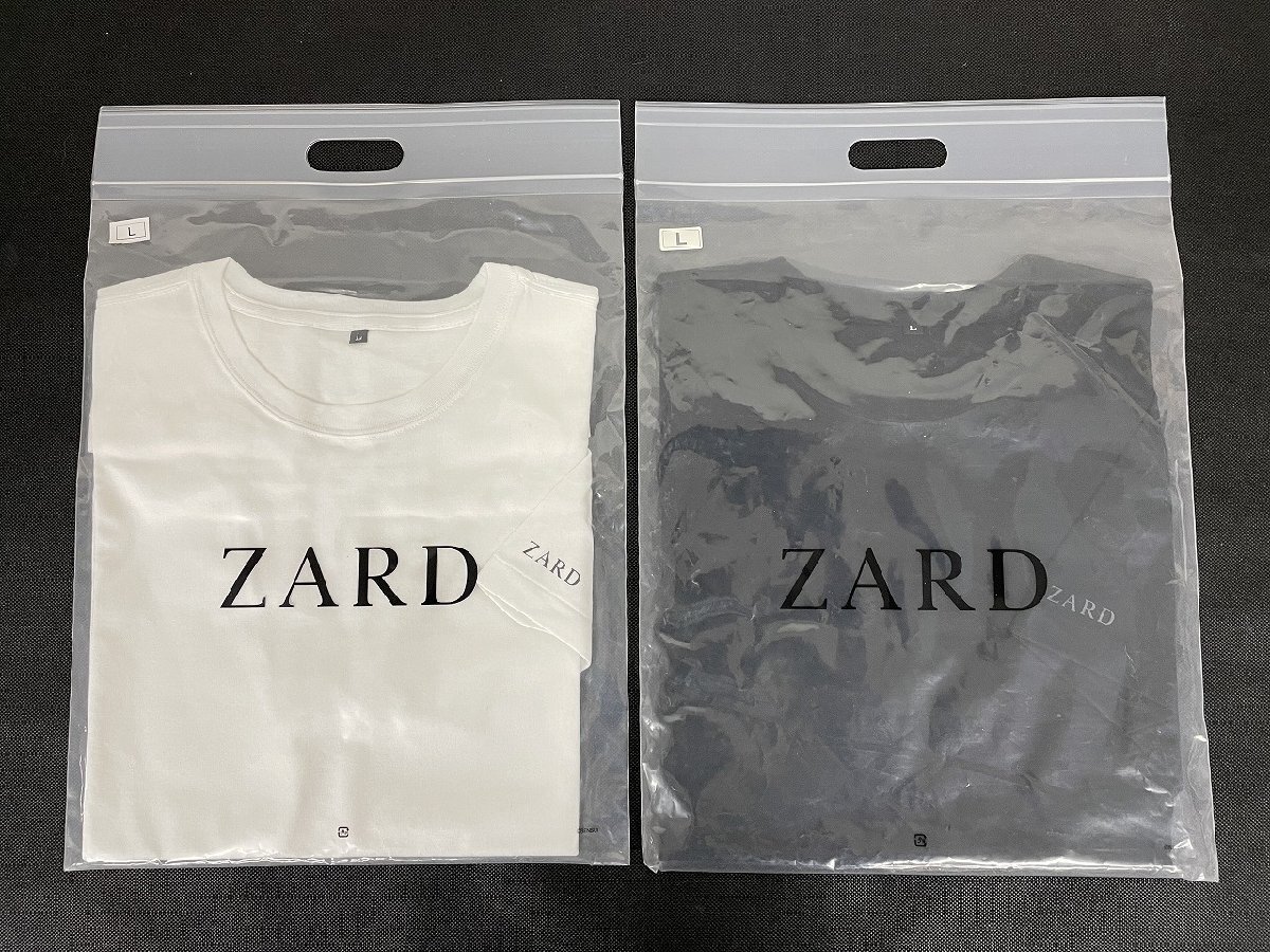 ◇P262/ZARD ロゴ入りTシャツ 白・黒 2点セット/袋付き/Lサイズ/坂井