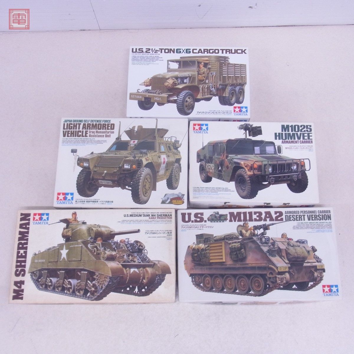 未組立 タミヤ 1/35 アメリカ M4シャーマン 初期型/M113A2 デザート 