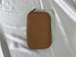 本物ランバンLANVIN本革レザーラウンドファスナージップカードケース茶ブラウン定期入れ