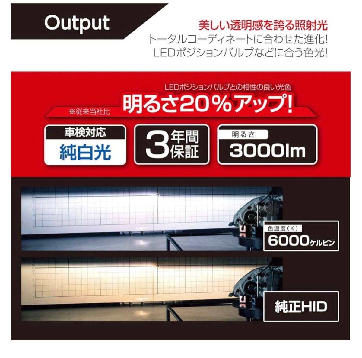 PIAA ヘッドライト用 HIDバルブ 純正交換用 6000K ブルーホワイト 3000lm D2R/D2S 共用 車検対応 2個入 （美品）_6