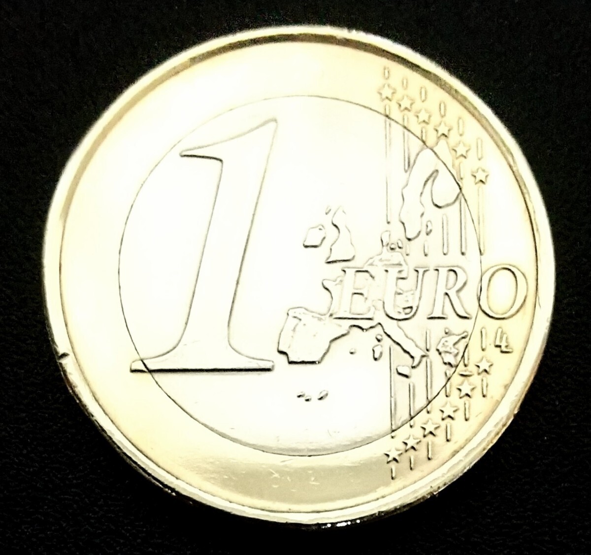 W■C 世界のコイン＜ドイツ＞【１ユーロ硬貨】 2002年ユーロ通貨導入初年度発行 現地入手品 バイメタル貨 ミントマークF（フランクフルト）_1