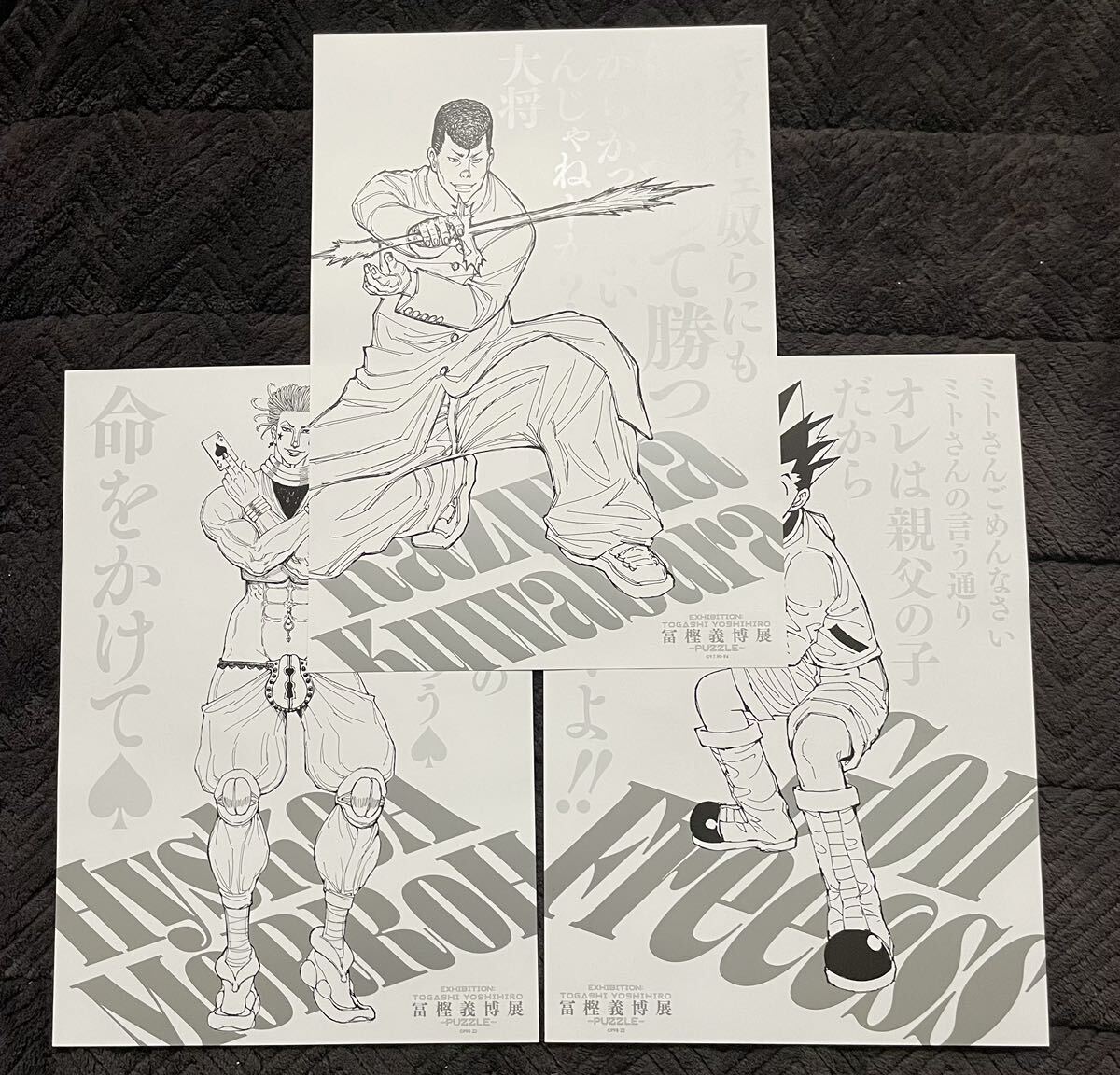 冨樫義博展 PUZZLE ハンターハンター 3枚セット ゴン 桑原 ヒソカ 描き