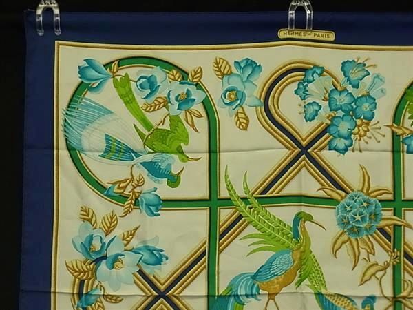 1円 □美品□ HERMES エルメス Caraibes【カリブ鳥】カレ90 シルク100