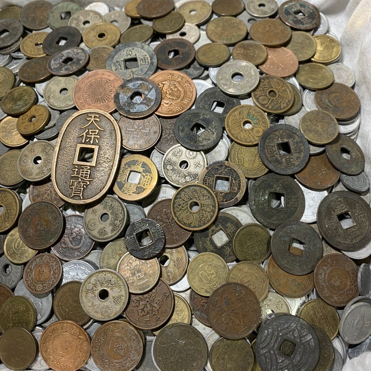 1円〜 天保通宝 大量古銭 近代古銭 寛永通宝 黄銅貨 青銅貨 まとめ