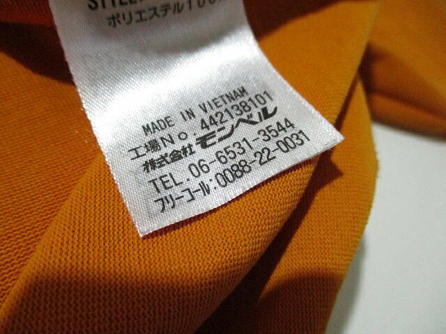 新品 未使用に近い！■ 即決　モンベル　半袖Tシャツ　モンタベア　自転車　Mサイズ　熊 アウトドア　mont・bell　パンプキン オレンジ_6