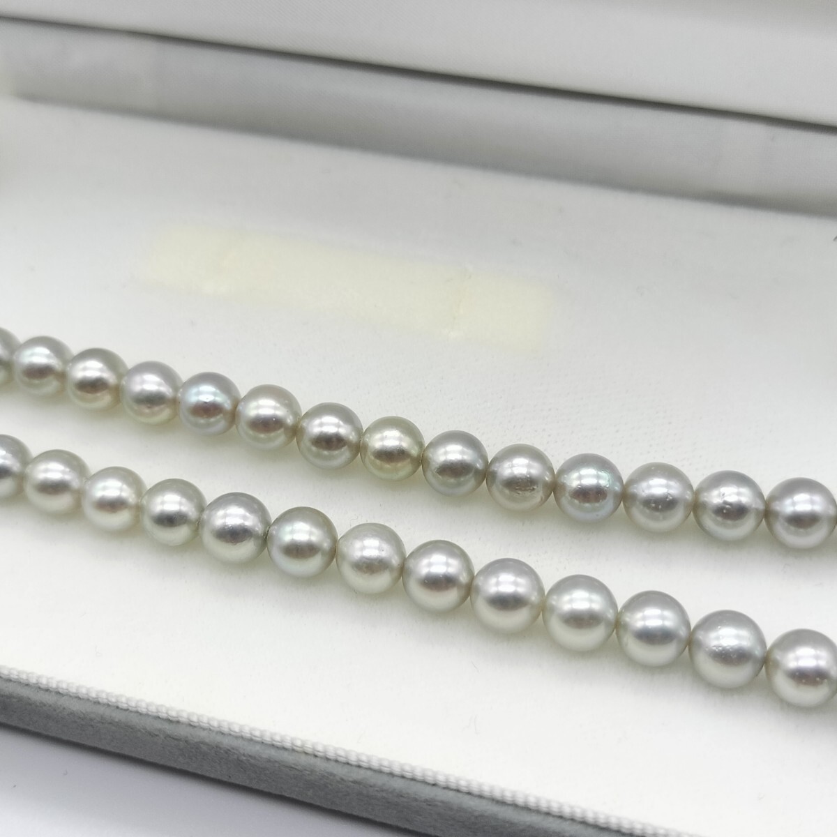 激レア!!】アコヤ あこや ライトグレー パール ネックレス 7mm〜7.5mm 