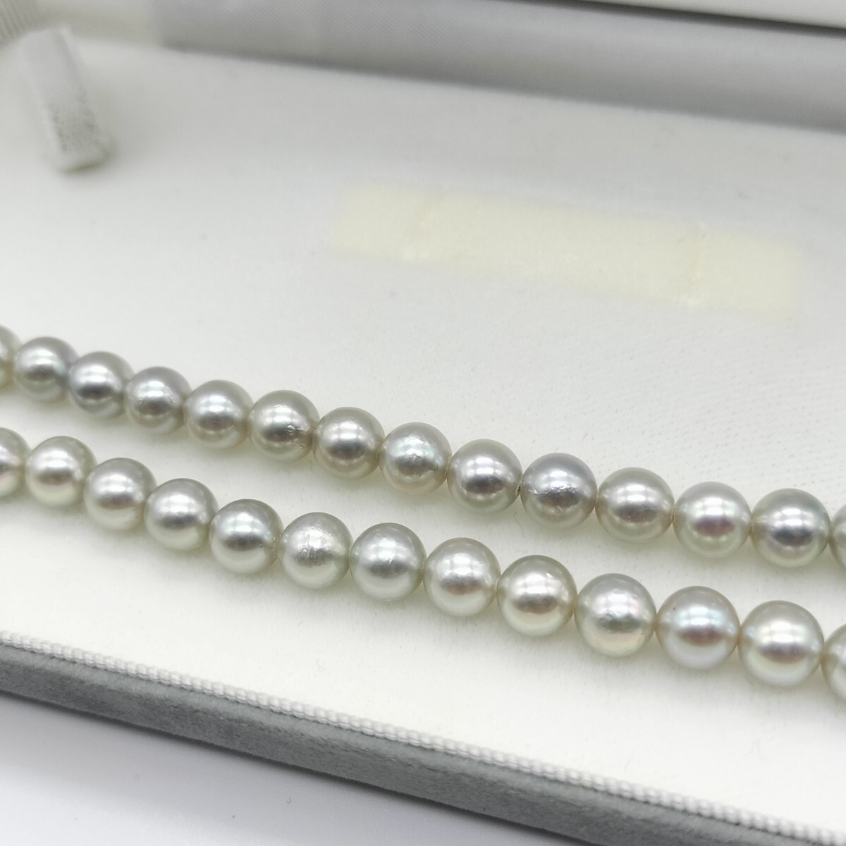 激レア!!】アコヤ あこや ライトグレー パール ネックレス 7mm〜7.5mm 