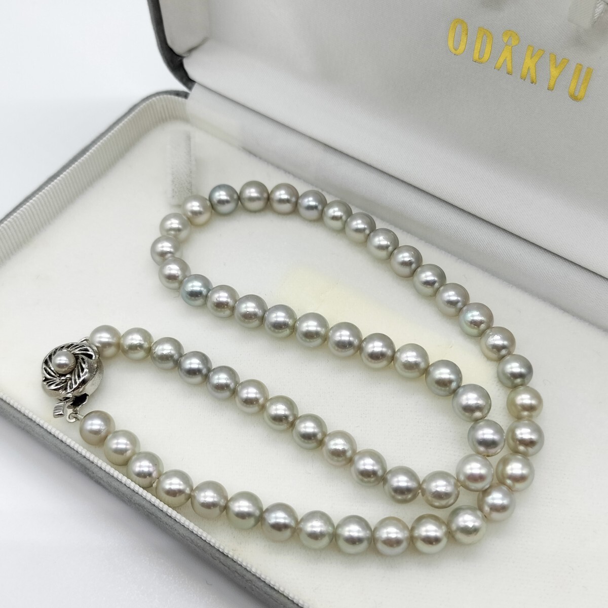 激レア!!】アコヤ あこや ライトグレー パール ネックレス 7mm〜7.5mm 