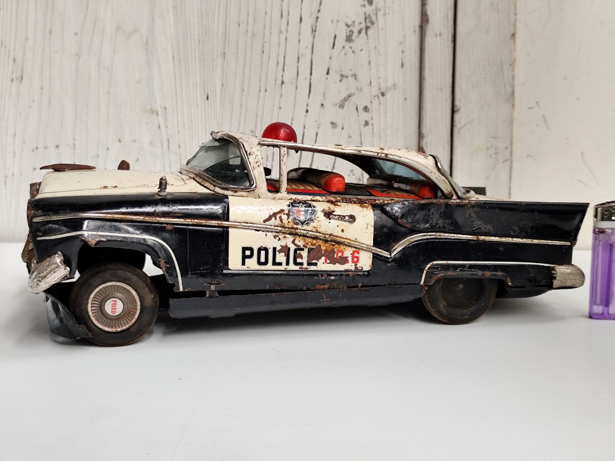 ヨネザワ POLICE CAR No.6 ブリキ 車 玩具 ジャンク ◯ 草ヒロ